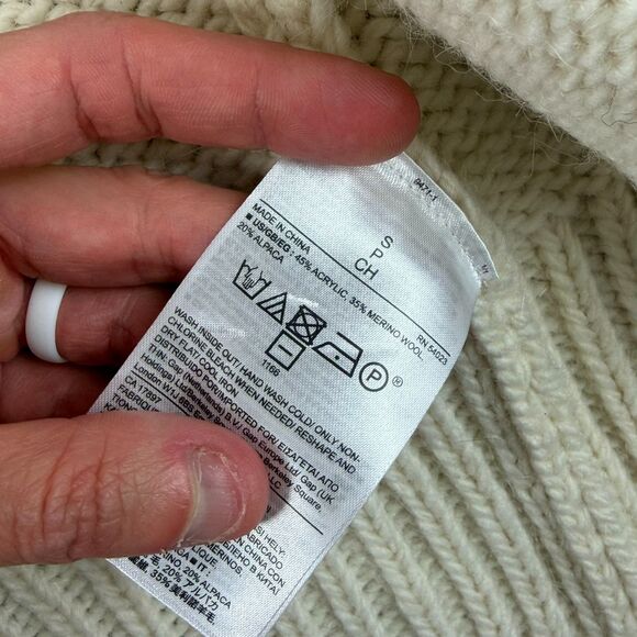 Banana Republic Chunky Knit Wool Alpaca Cardigan Long Italian Yarn S NWT - Picture 5 of 12